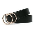 thumbnail image 5 of Earnda Women's Leather Belt Fashion Soft Faux Leather Waist Belts Black Large, 5 of 6