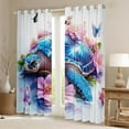 thumbnail image 2 of Feelyou 3D Sea Turtle Child Curtains Pack of 2 (42x84 Each), Pink Cherry Blossoms Curtains Blackout, Modern Fashion Style Bedroom Curtains, Curtains and Drapes Room Decor, 2 of 6