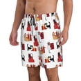 thumbnail image 2 of Bixox Men's Cute Cat And Christmas Gift printing Casual Classic Fit Short Summer Beach Shorts, 2 of 6