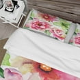 thumbnail image 4 of Designart 'Roses and Gerber Flowers Watercolor' Country Duvet Cover Set, 4 of 4