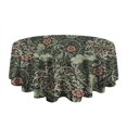 thumbnail image 5 of Round Waterproof Tablecloth 60×60 Inch, Boho Style Reusable Indoor/Outdoor Durable Table Cover for Party Kitchen Dinner Room Decor, 5 of 6