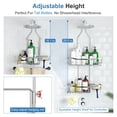 thumbnail image 6 of VANCORE Shower Caddy over Shower Head - Extended Length Hanging Shower Caddy Rustproof Shower Organizer with Hooks Shampoo Soap Holder - Silver, 6 of 7