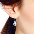thumbnail image 2 of Swirl Rainbow Teardrop Multi-Blue Shell Sterling Silver Dangle Earings, 2 of 5