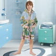 thumbnail image 5 of FORMRS Niños Bathrobe Unisex Hooded Robe Soft Plush Pajamas Sleepwear, Size 7-9T, Yellow Window, 5 of 7