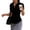 Black, variant on Y2k Button Up Shirt Women Short Sleeve V Neck Blouse Slim Fitted Collared Top Cute Preppy Coquette Tops Wine M