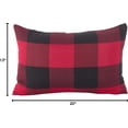 thumbnail image 5 of Birmingham Collection Buffalo Check Plaid Design Cotton Throw Pillow Cover, 13"x20", Red, 5 of 5