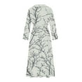 thumbnail image 5 of BangWanChi Work Dresses for Women Work Dresses for Women Plus Size Dress Women Casual Temperament Elegant Loose Printed Lace Up Button Pleated 3/4 Sleeves Flip Collar Dress, 5 of 5