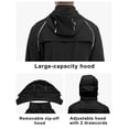 thumbnail image 3 of Little Donkey Andy Men's Packable Lightweight Waterproof Cycling Jacket, Convertible Quick Dry Running Jacket Windbreaker with Removable Sleeves and Hood, Black Size S, 3 of 7