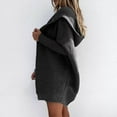 thumbnail image 4 of IROINNID Cardigan for Women Open Front On Sale Long Sleeve Solid Hooded Knit Cardigan Long Sweater Coat,Black, 4 of 7