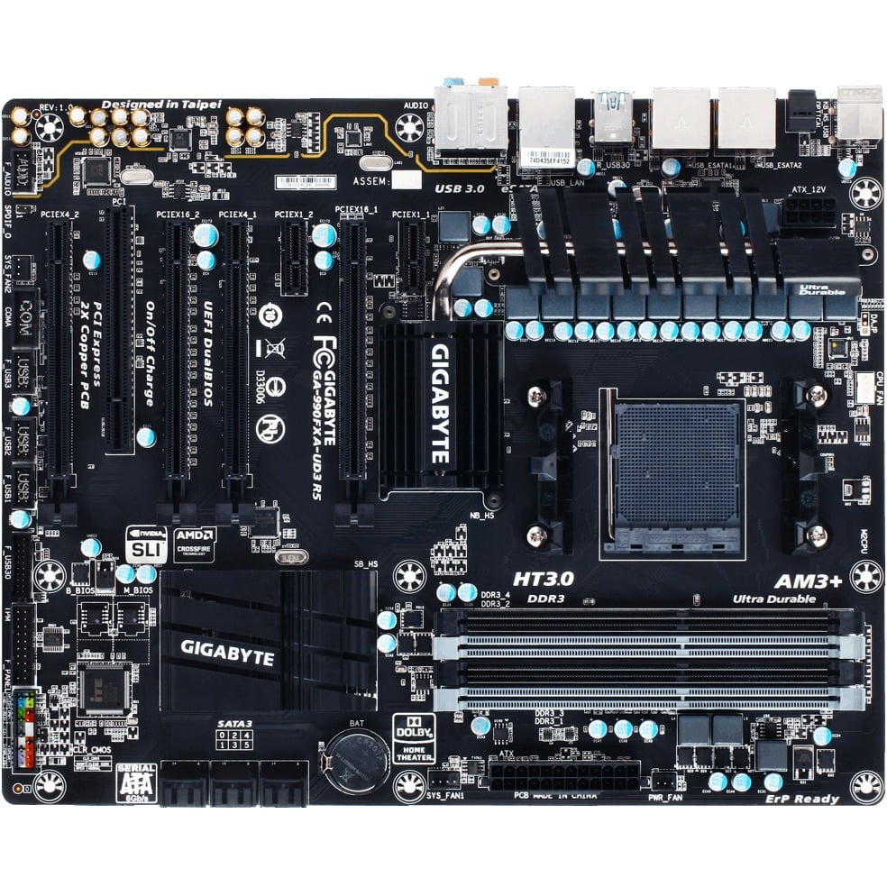 Gigabyte Ultra Durable GA990FXAUD3 R5 Desktop Motherboard, AMD