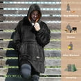 thumbnail image 2 of Tirrinia Oversized Blanket Hoodie, Wearable Fluffy Sherpa Blanket, Reversible Cozy Sweatshirt Blanket Gift for Adult Women Men boyfriend husband, 2 of 7