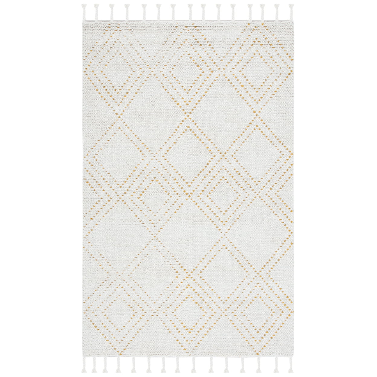 SAFAVIEH Casablanca Idella Diamond Area Rug, Ivory/Gold, 4' x 6'