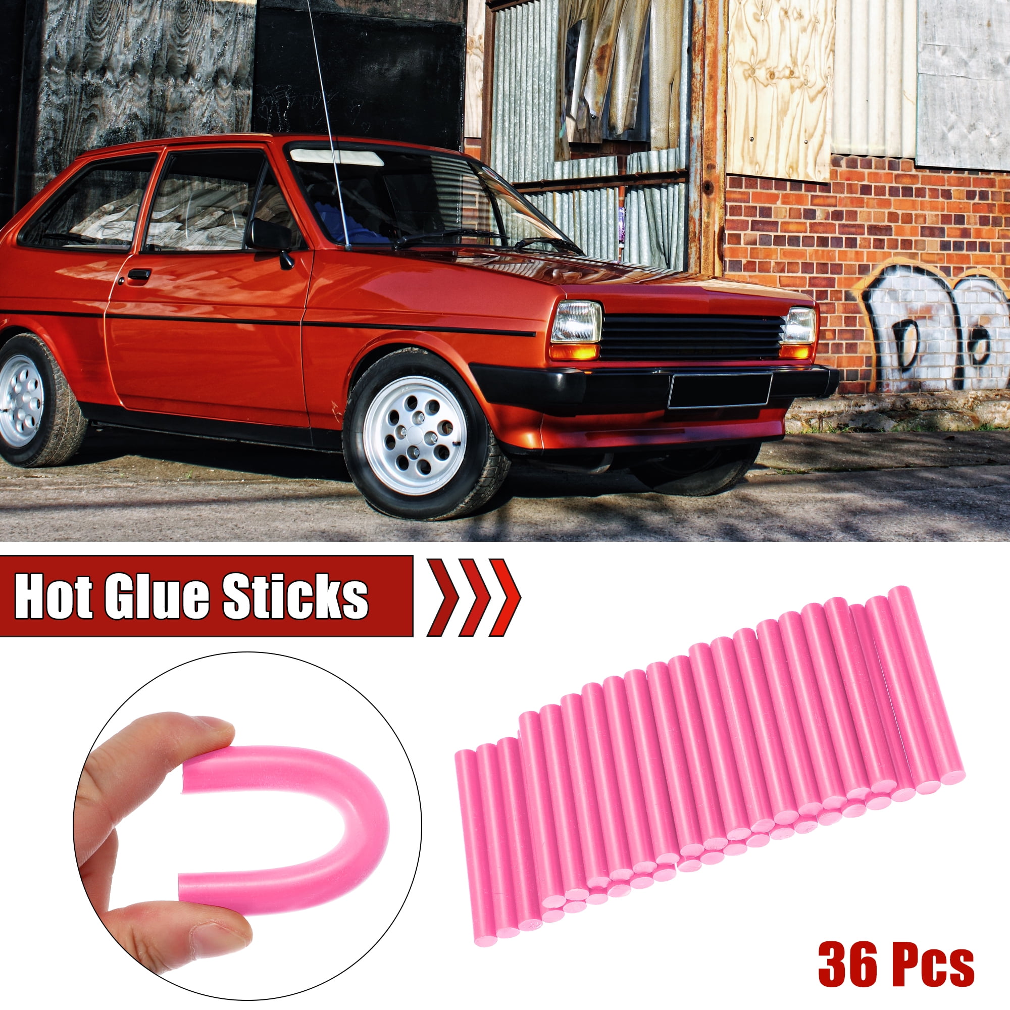 36pcs 11 x 100mm EVA Paintless Dent Repair Hot Melt Glue Sticks Pink Universal for Car