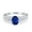 Blue Sapphire CZ, variant on Solitaire Floral Accent Oval Rainbow CZ Ring 925 Sterling Silver Size 4