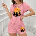 thumbnail image 6 of Tnhcen Women's Halloween Spooky Witch Print Pajama Set Soft Sleepwear with Stretchy Waistband Athletic Style Short Sleeve PJs for Cozy At-Home Plus Size Included (S-XL), 6 of 7