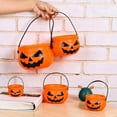 thumbnail image 5 of PEIBang Halloween Plastic Pumpkin Candy Basket with Handle - Spooky Party Decor, Trick or Treat Bucket, Orange Evil Pumpkin Jar for Holiday Decorations, 5 of 9