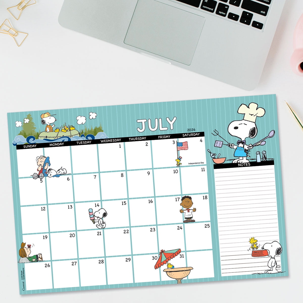 Current 2026 - 2027 Peanuts Desk Calendar Pad,  11" x 16.25", Large 24-Month Bookstore-Quality Calendars