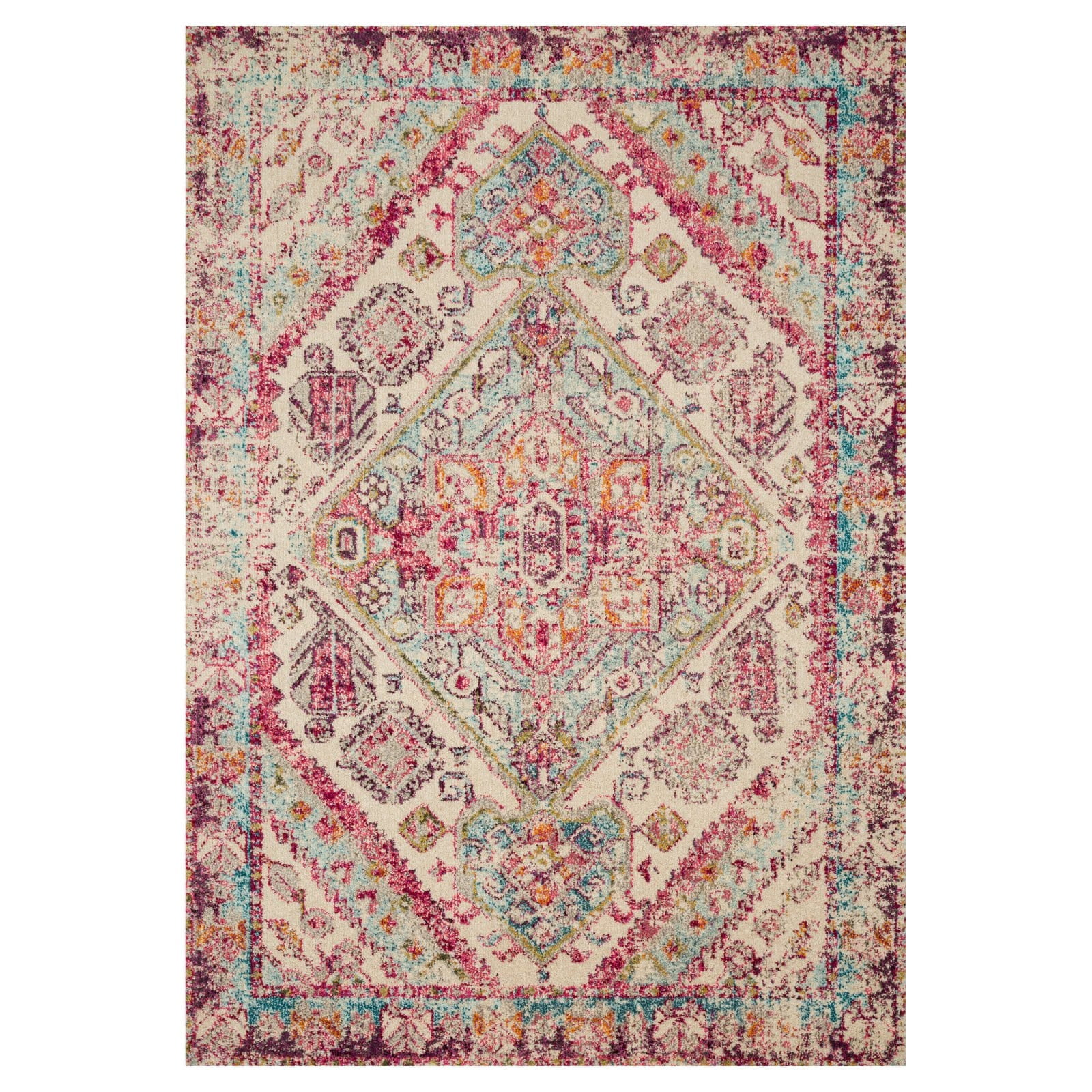 Loloi II Nadia Abstract Aqua / Pink Area Rug