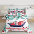 thumbnail image 2 of Castle Fairy Christmas Leaves 3-Piece Full Comforter Set, 2 of 8