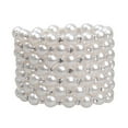 thumbnail image 4 of Thinsony Femmes Chic Perle Strass Bracelet Stretch Mariage pour Mariée Blanc 7 Rangée 1Set, 4 of 6