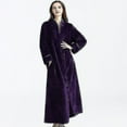 thumbnail image 2 of Womens Fleece Robe Plush Long Zip Front Bathrobe Newway, 2 of 4