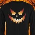 thumbnail image 4 of Halloween Evil Jack-O-Lantern Pumpkin Black Long Sleeve T-Shirt Adult X-Large, 4 of 6