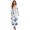 Blue Butterfly Flower, variant on Womens Fall Dress with Pockets Colorful Hippie Flower Print V Neck Long Sleeve Maxi Dress for Wedding Guest A-Line Flowy Party Dressess, XL