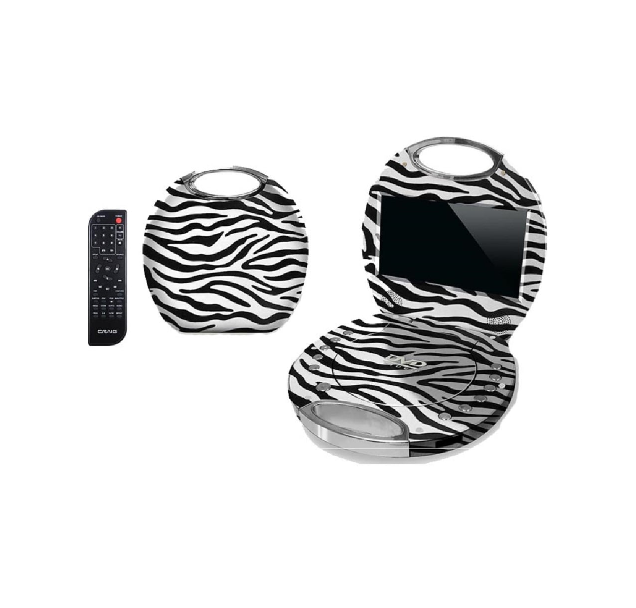 Craig CTFT750 7 Inch TFT Screen Portable DVD/CD Player Zebra