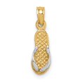thumbnail image 1 of 14k Two Tone Gold Single Flip Flop Pendant, 1 of 4