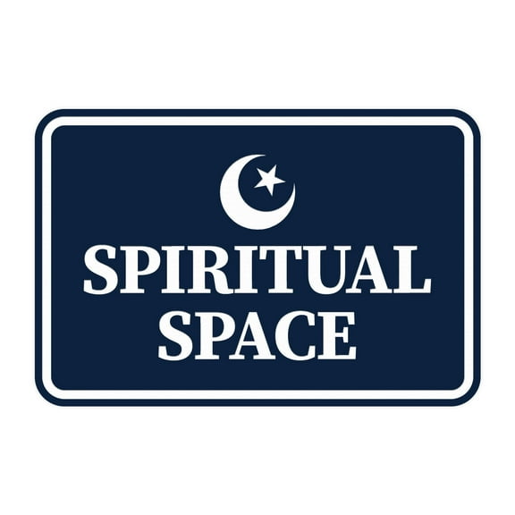 Signs ByLITA Classic Framed Spiritual Space Sign (Navy Blue / White) - Large