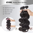 thumbnail image 6 of ASHINE 18 20 22 inch Raw Human Hair Bundles Body Wave Unprocessed for Women Natural Black 3 pcs Bundles, 6 of 7