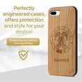 thumbnail image 2 of Case Yard Wooden Case Outside Soft TPU Silicone, Slim Fit Shockproof Wood Protective Phone Cover for Girls Boys Men and Women, Supports Wireless Charging Gemini Sign Design case for iPhone-8-Plus, 2 of 7