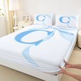 thumbnail image 4 of Manfei Romantic Dreamy C Personalized Initial Full Size Sheets 4-Piece for Girls Kids,Teens Women Kawaii Bow Tie Letter Bed Sheets,Ultra Soft Home Decor, 4 of 5