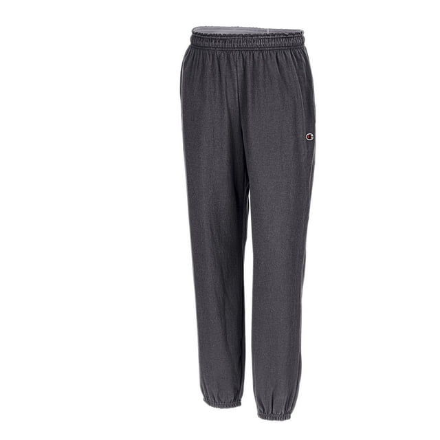 Champion Authentic Men`s Closed Bottom Jersey Pants, XL, Granite Heather