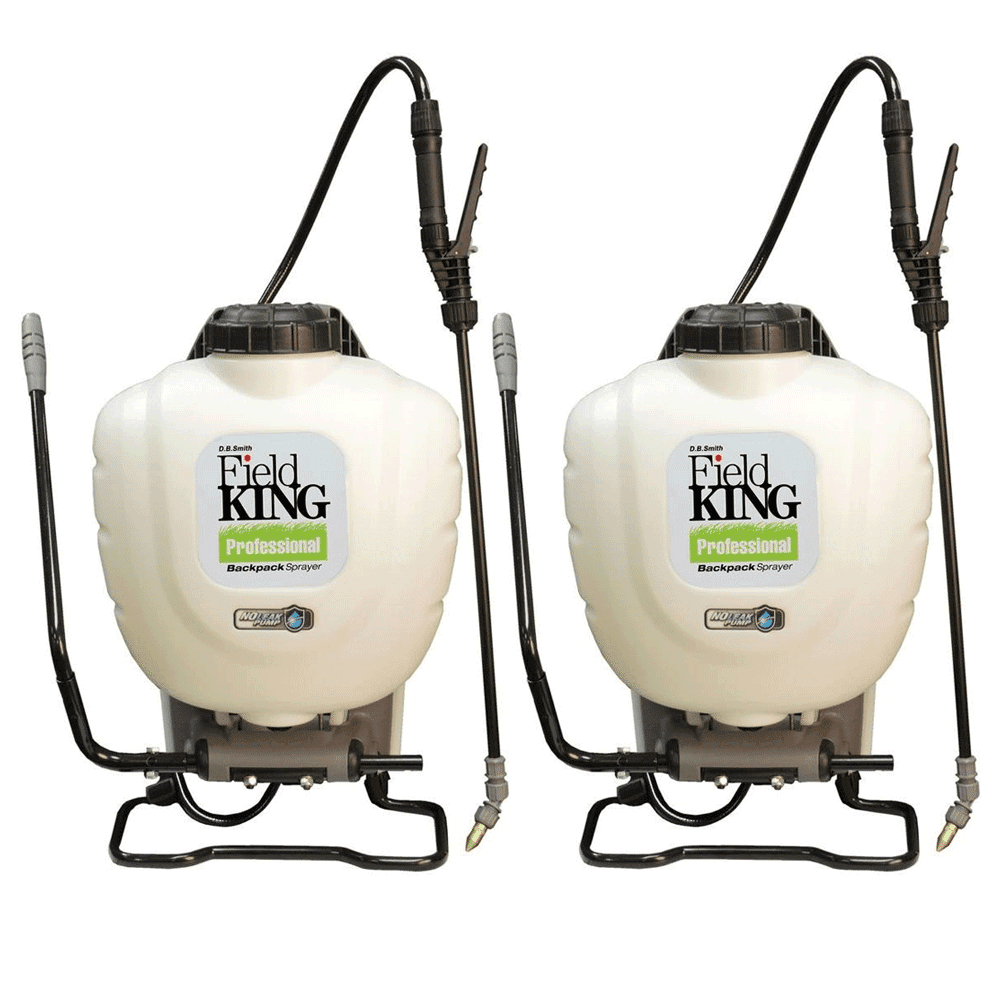 Field King Professional No Leak Manual Pressure Pump Backpack Sprayer (2 Pack)