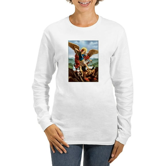 CafePress - Saint Michael The Archangel Long Sleeve T Shirt - Women's Long Sleeve Graphic Casual T-Shirt