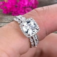 thumbnail image 5 of 3.05 Carat Cushion Cut Moissanite Bridal Set Engagement Wedding Ring 10k White Gold Full Eternity Art Deco With Two Matching Band, 5 of 5