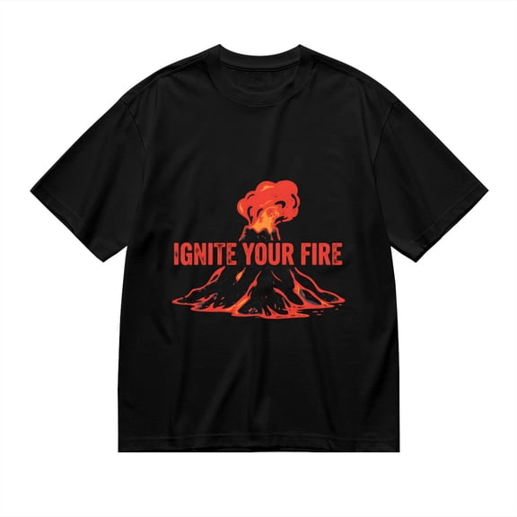 T Shirt for Men, Ignite Your Fire,Volcano Print, Vintage Graphic Tees Men, 23930927,S