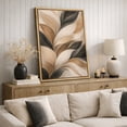 thumbnail image 4 of Framed Canvas Print Abstract Leaves Wall Art Modern Botanical Decorative for Living Room Bedroom - 24"x36" NATURAL, 4 of 8