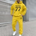 thumbnail image 2 of Mens Track Suits 2 Piece Set Hoodie and Sweatpants Set Sweatsuits Comfy Casual Athletic Set Fall Winter Clothes, Yellow, Size S, 2 of 5