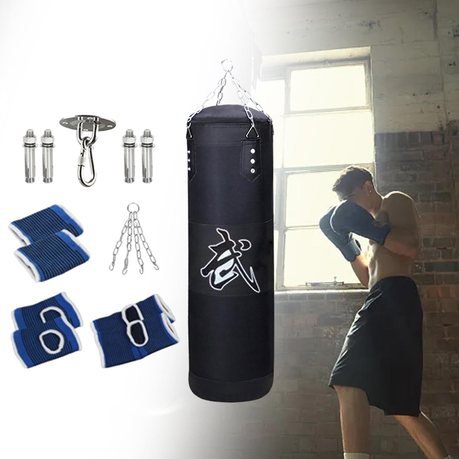 Baoblaze Boxing Bag Heavy Bag Wrist Guards Hanging Unfilled Bag Fillable Punching Bag for Black 120cm