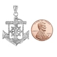 thumbnail image 2 of 925 Sterling Silver Necklace w/ Mariners Anchor Crucifix Cross Pendant, 2 of 4