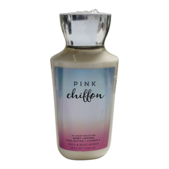 Bath and Body Works PINK CHIFFON 24 Hour Moisture Body Lotion with Shea Butter Vitamin E (8 FL OZ / 236 mL)