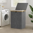 thumbnail image 3 of 180L Laundry Hamper 3 Section, Bamboo Laundry Basket with lid, Extra Large Dirty Clothes Hamper with Removable Laundry Bags, Laundry Bin Organizer Storage for Dorm Bedroom Bathroom, Gray, 3 of 14