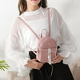 thumbnail image 2 of Stylago Mini Backpack Purses for Women Leather Zipper Shoulder Bags Ladies Travel Shopping Pockets College Students Daypack Pink, 2 of 7