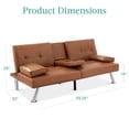 Best Choice Products Modern Faux Leather Convertible Futon Sofa w