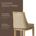 thumbnail image 5 of Maven Lane Vienna Bar Stool in Weathered Oak Finish w/ Avanti Bone Vegan Leather, 5 of 7