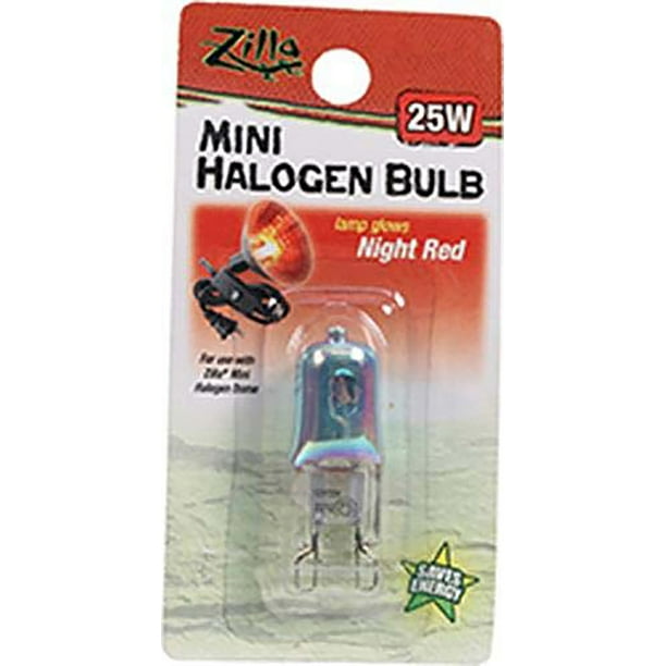 Zilla Light & Heat Mini Halogen Bulbs, Night Red 25 Watts