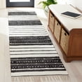 thumbnail image 2 of SAFAVIEH Striped Kilim Cedric Striped Cotton Runner Rug, Black/Ivory, 2'3" x 9', 2 of 8