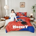 thumbnail image 4 of Homewish Teens Boys Sport Ice Hockey 2pcs Bedding Comforter Set,Ball Game Twin Comforter Sets,Blue Red Breathable Bedding Set,Breathable Home Decor,Reversible, 4 of 8